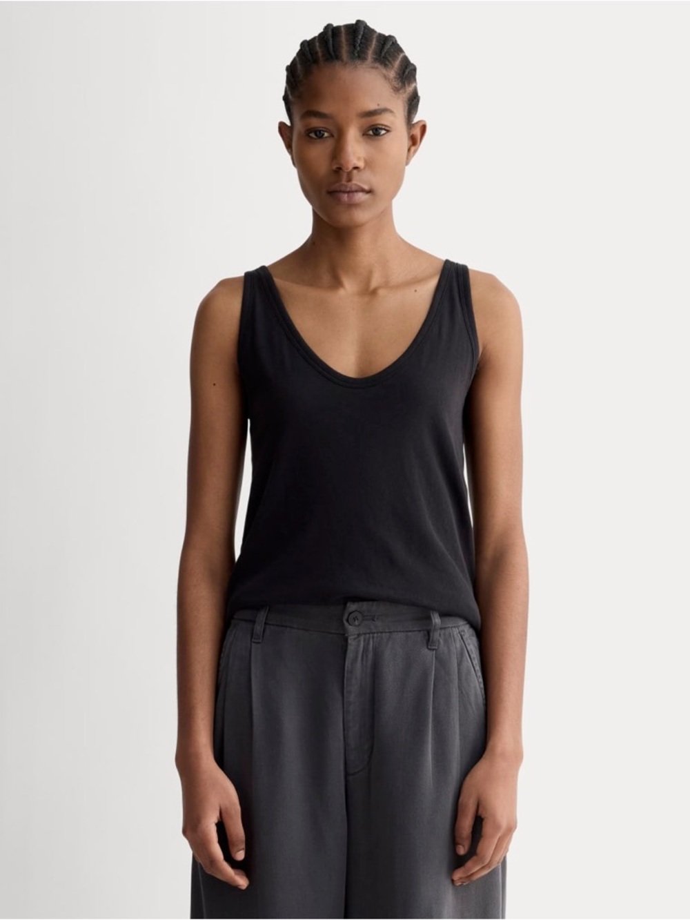 Everlane Black V-Neck Cotton Air Cami Tank small NWT